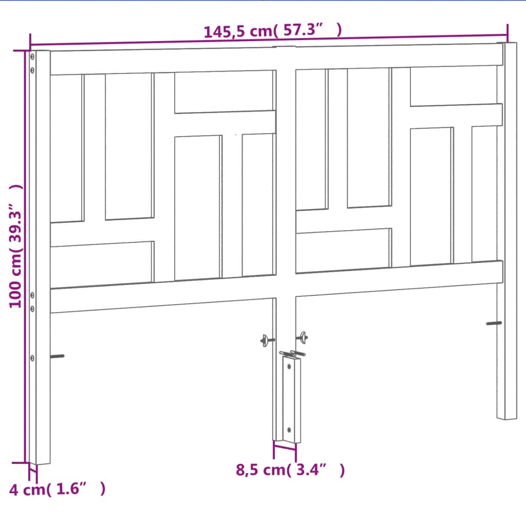 vidaXL Cabecero de cama madera maciza de pino marrón cera 140 cm