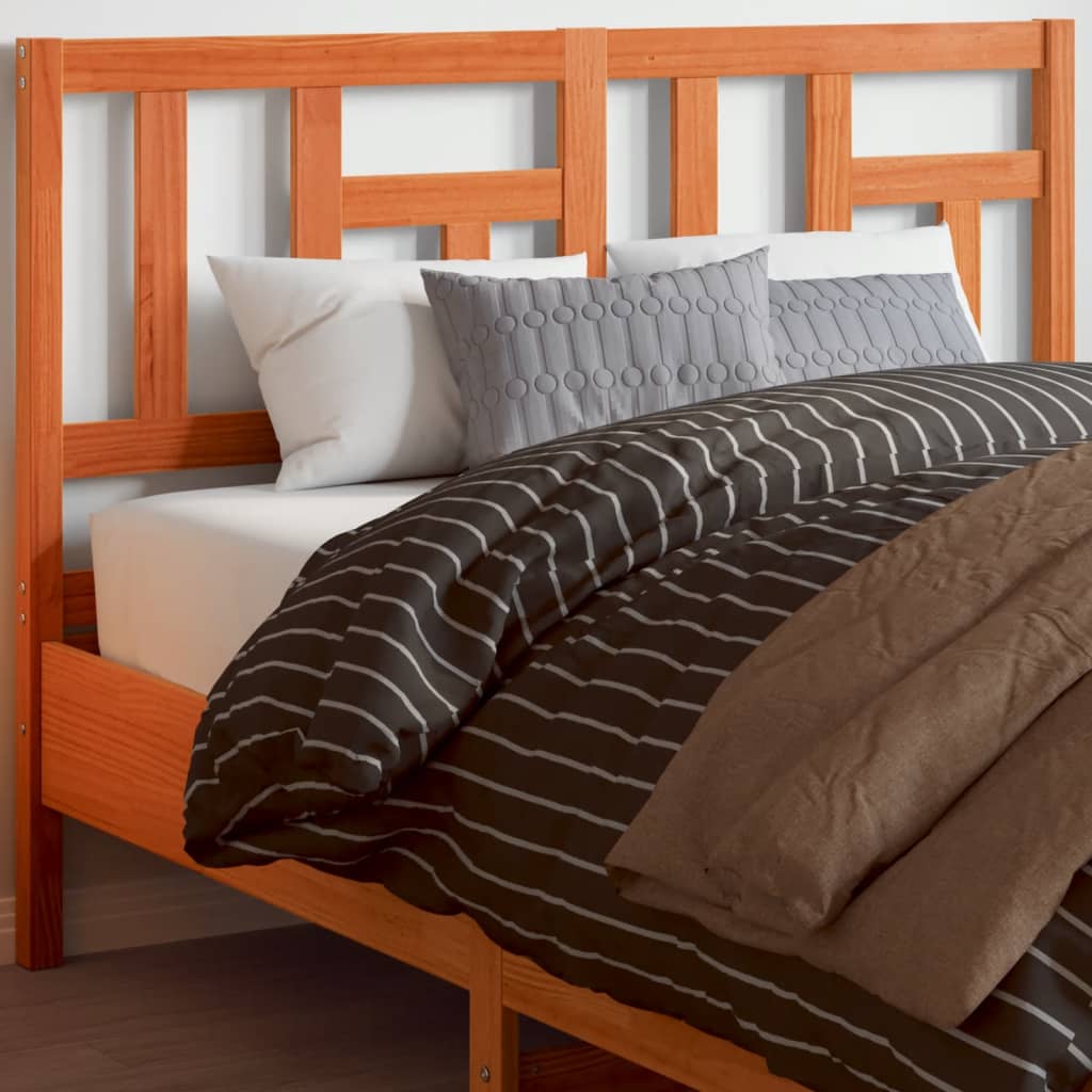 vidaXL Cabecero de cama madera maciza de pino marrón cera 160 cm