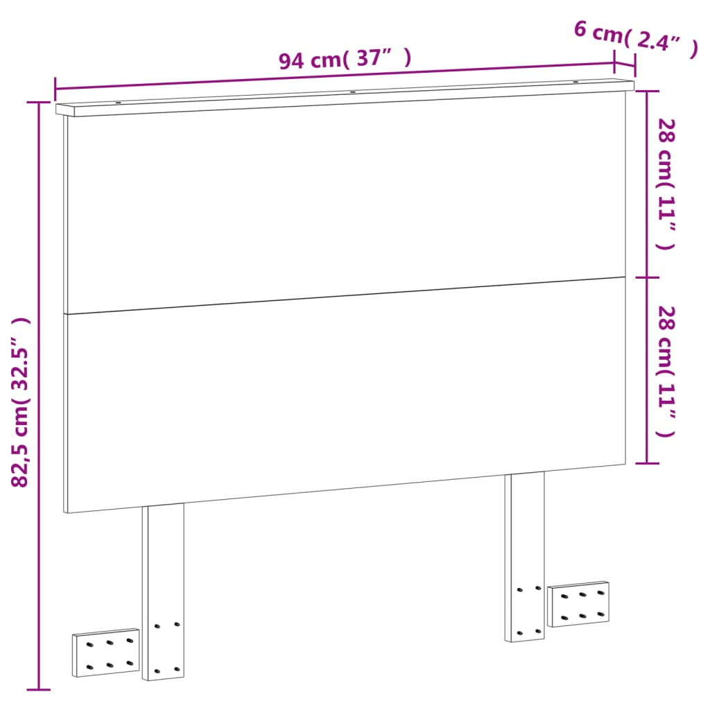 vidaXL Cabecero de cama madera maciza de pino marrón cera 90 cm