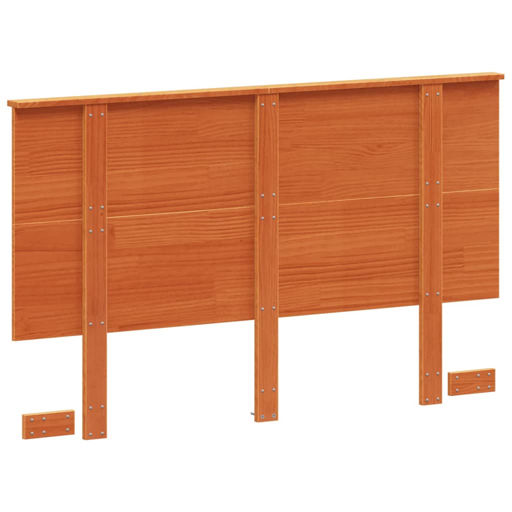 vidaXL Cabecero de cama madera maciza de pino marrón cera 120 cm