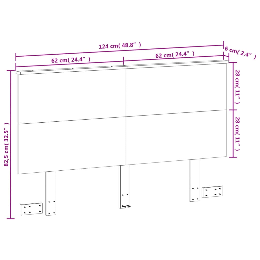 vidaXL Cabecero de cama madera maciza de pino marrón cera 120 cm