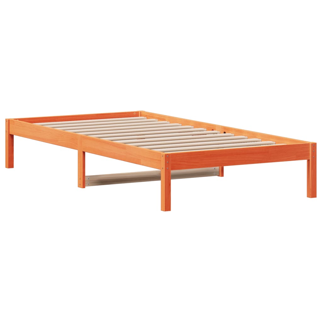 vidaXL Sofá cama sin colchón madera maciza pino marrón cera 90x200 cm