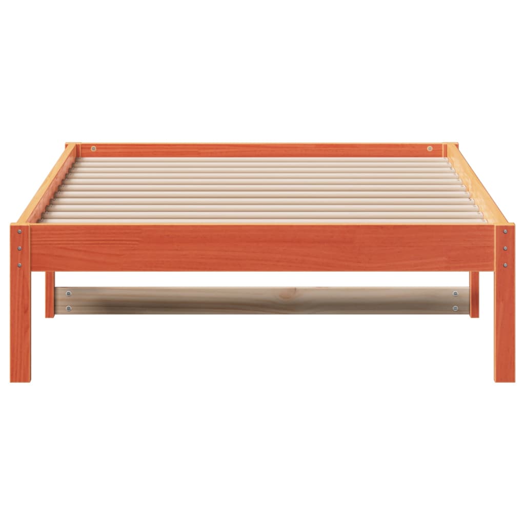 vidaXL Sofá cama sin colchón madera maciza pino marrón cera 90x200 cm