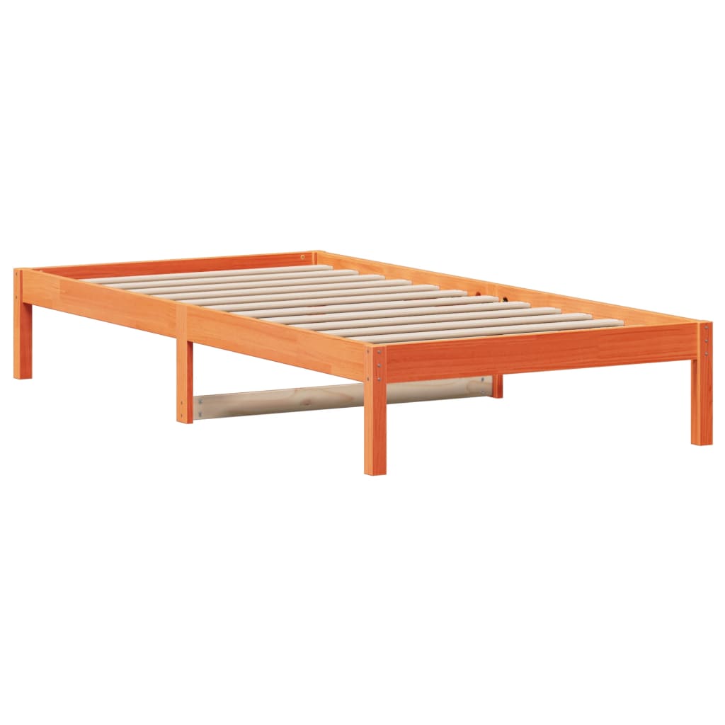 vidaXL Sofá cama sin colchón madera maciza pino marrón cera 90x200 cm