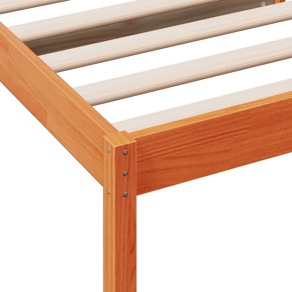 vidaXL Sofá cama sin colchón madera maciza pino marrón cera 90x200 cm