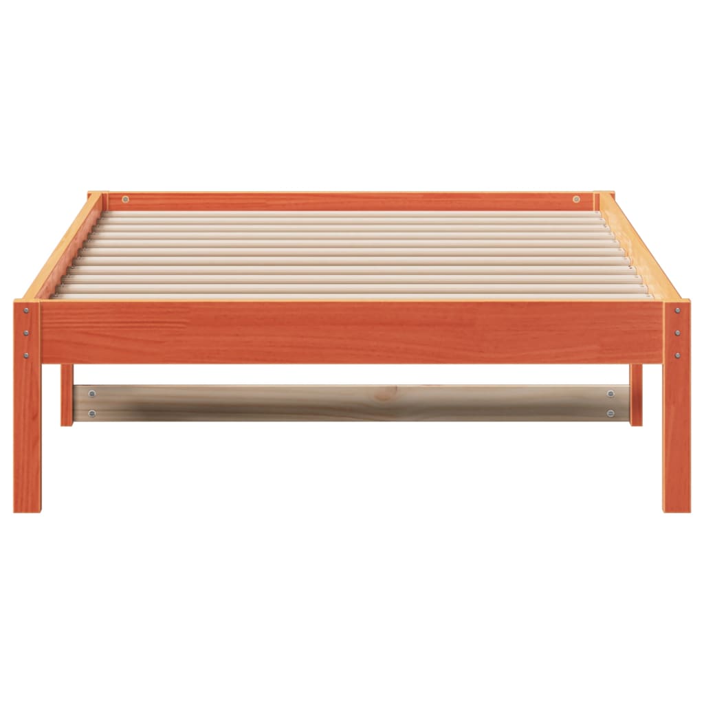 vidaXL Sofá cama sin colchón madera maciza pino marrón cera 80x200 cm