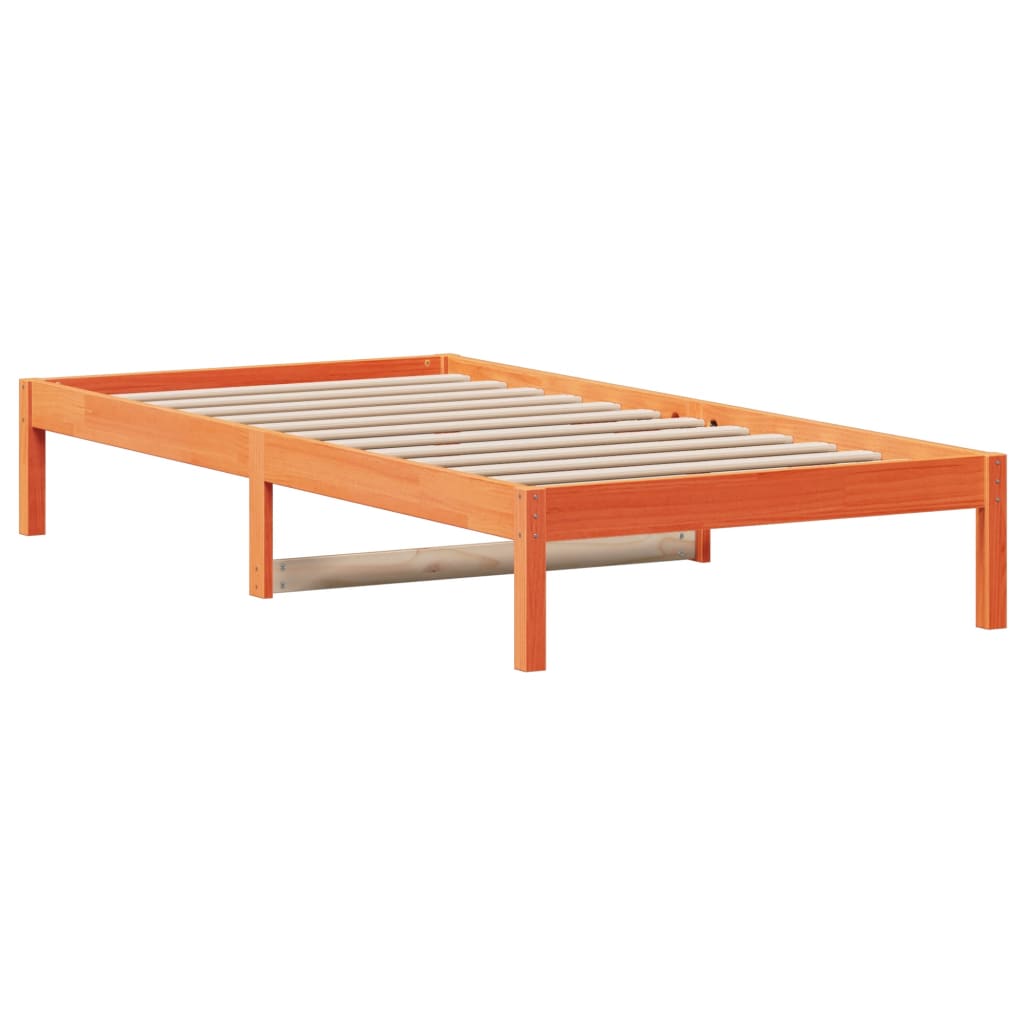 vidaXL Sofá cama sin colchón madera maciza pino marrón cera 80x200 cm