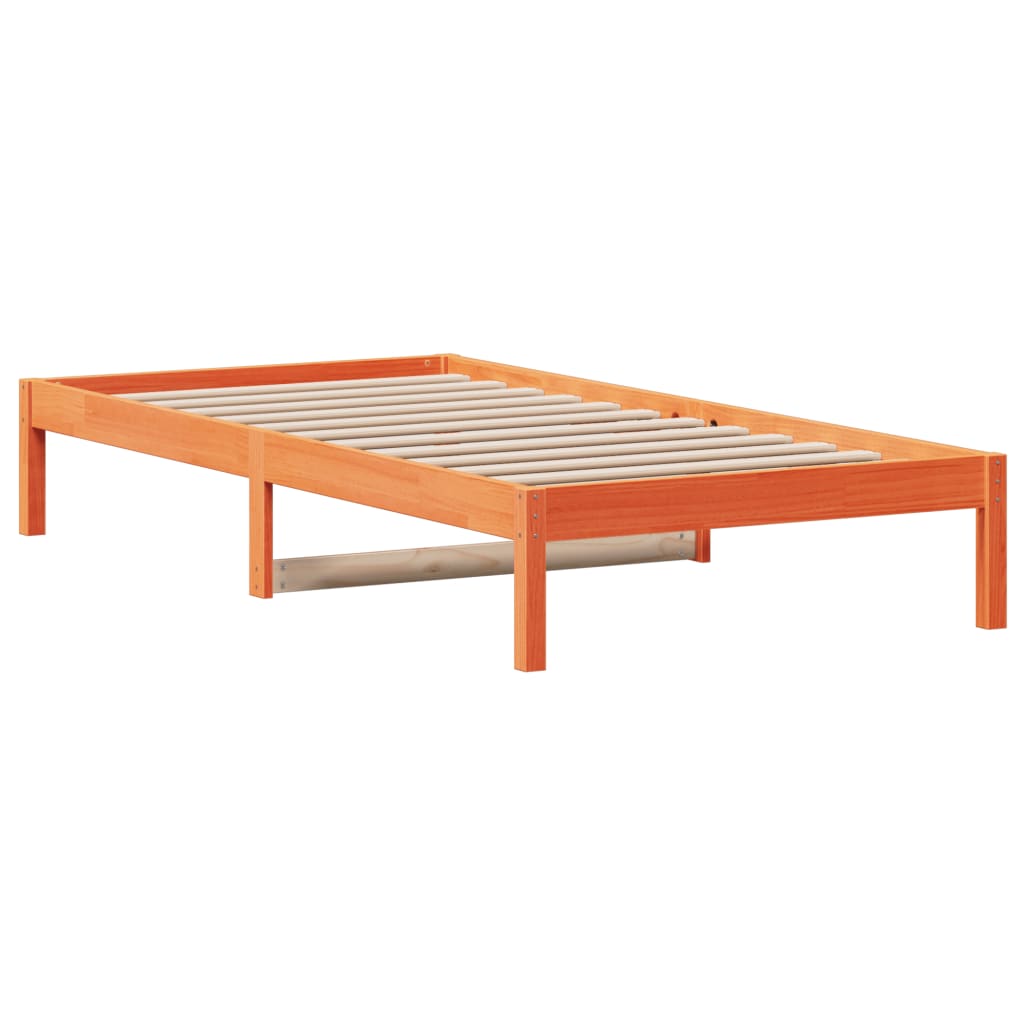 vidaXL Sofá cama sin colchón madera maciza pino marrón cera 90x190 cm