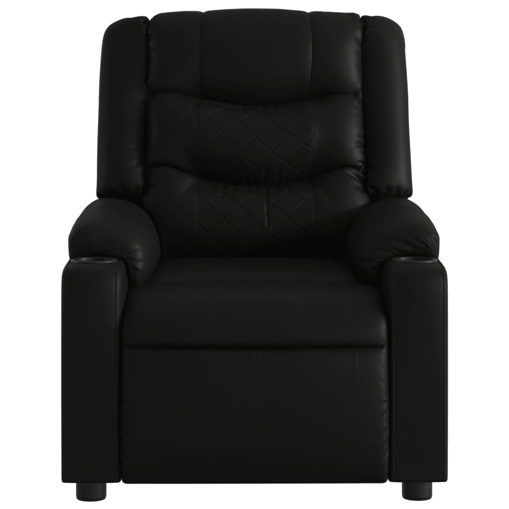 vidaXL Sillón reclinable de cuero sintético negro