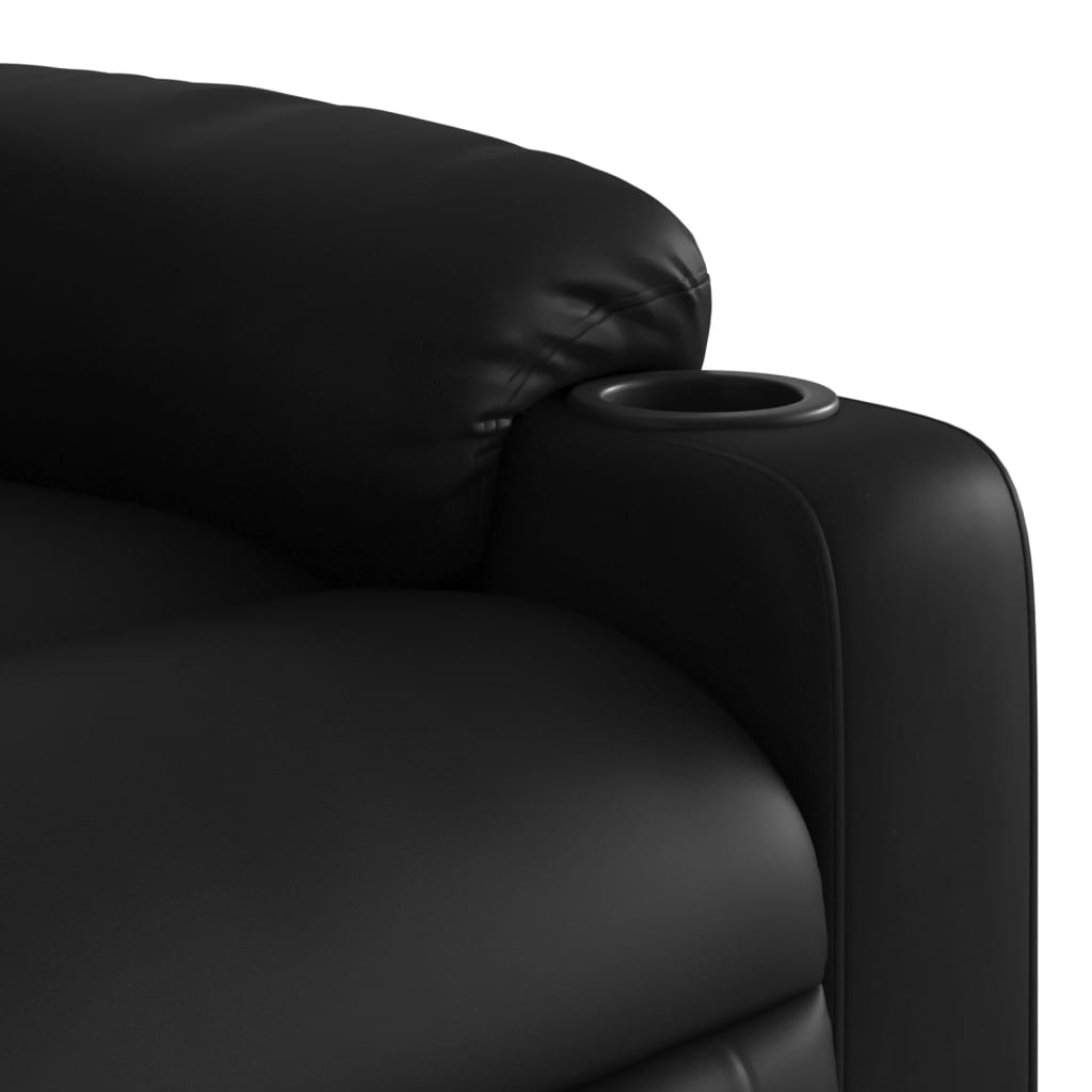 vidaXL Sillón reclinable de cuero sintético negro