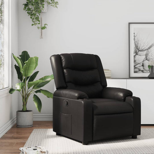 vidaXL Sillón reclinable de cuero sintético negro