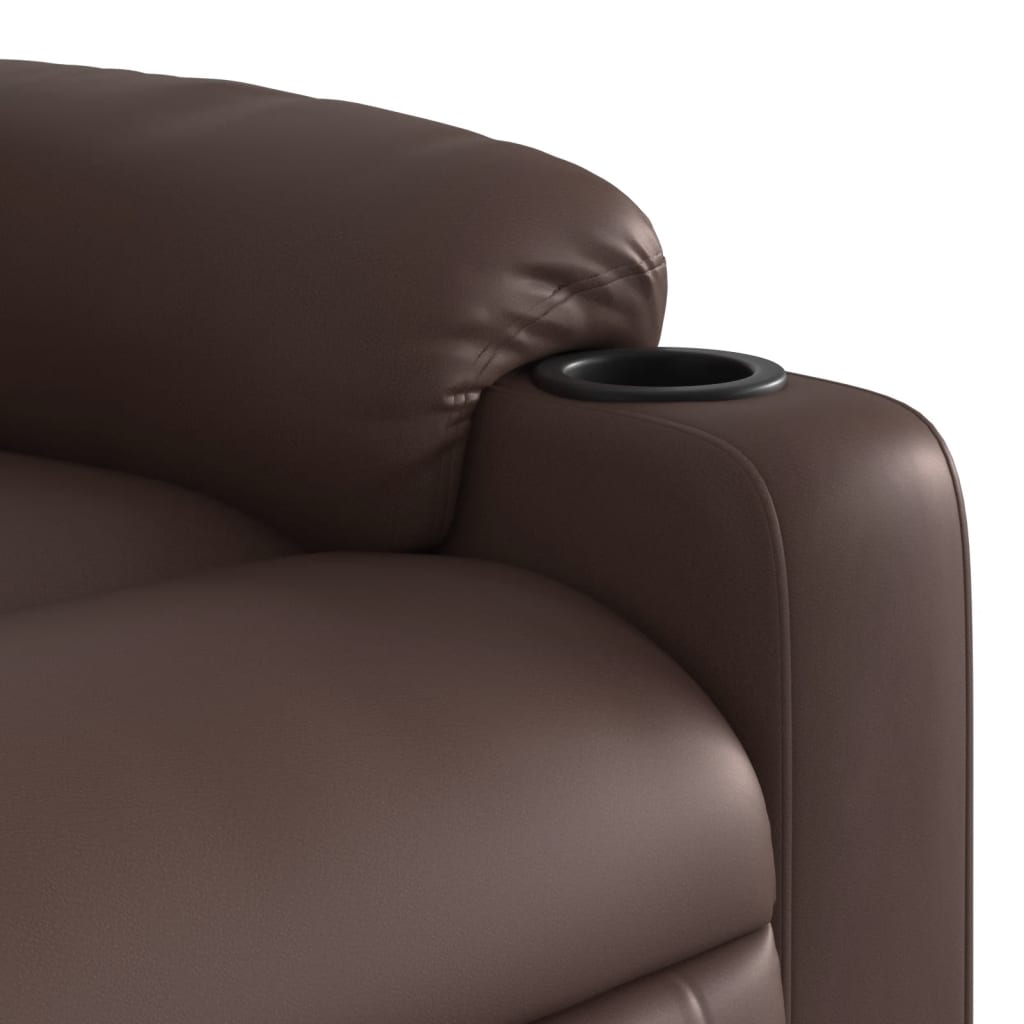 vidaXL Sillón de masaje reclinable cuero sintético marrón