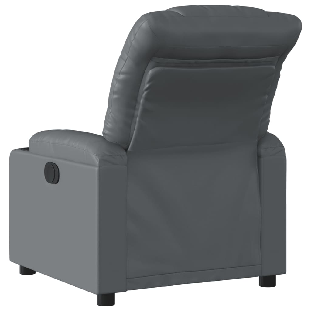 vidaXL Sillón reclinable de cuero sintético gris