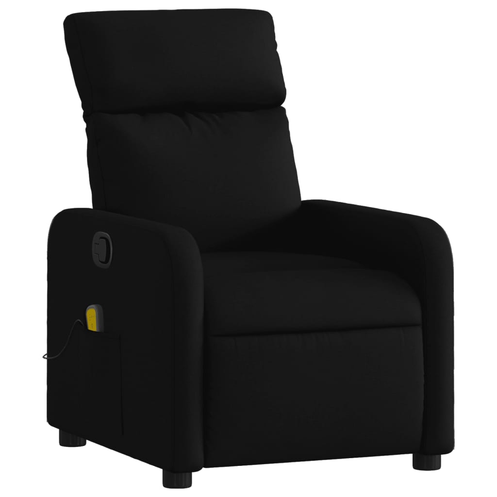 vidaXL Sillón reclinable de masaje de tela negro