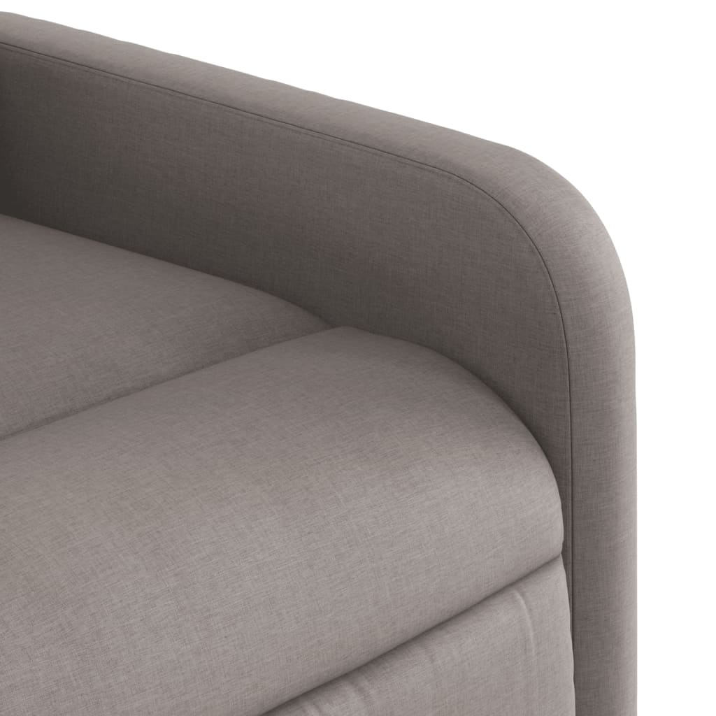 vidaXL Sillón de masaje reclinable de tela gris taupé