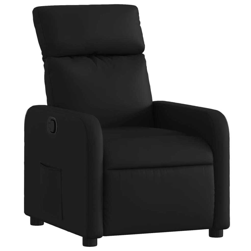 vidaXL Sillón reclinable de cuero sintético negro