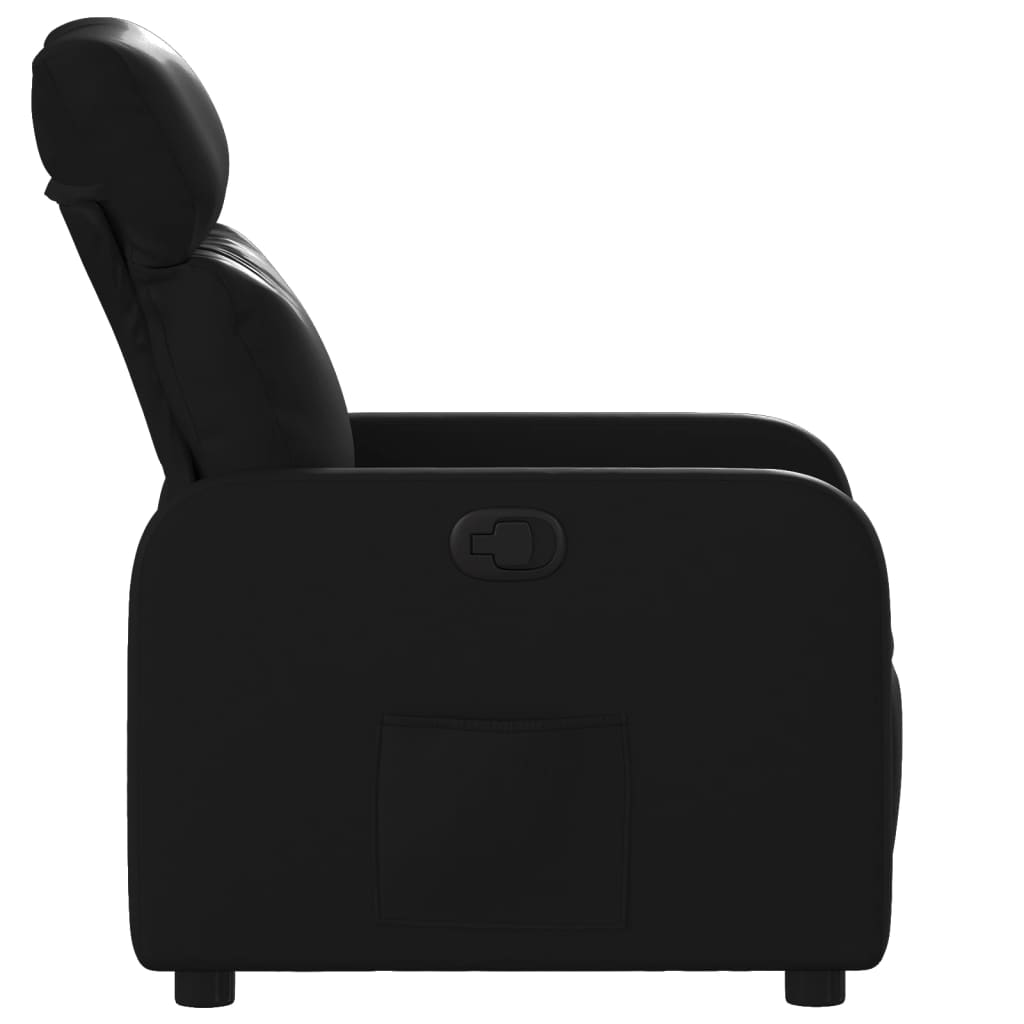 vidaXL Sillón reclinable de cuero sintético negro