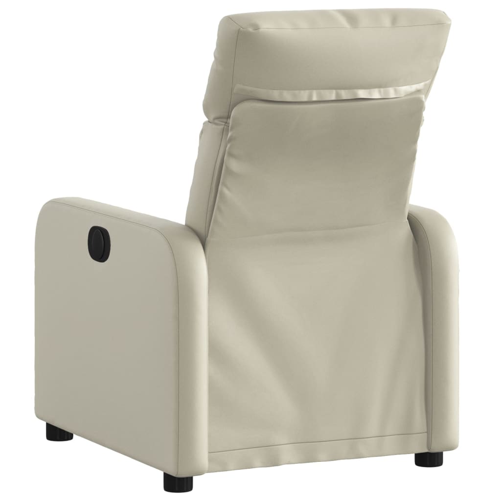 vidaXL Sillón reclinable de cuero sintético crema