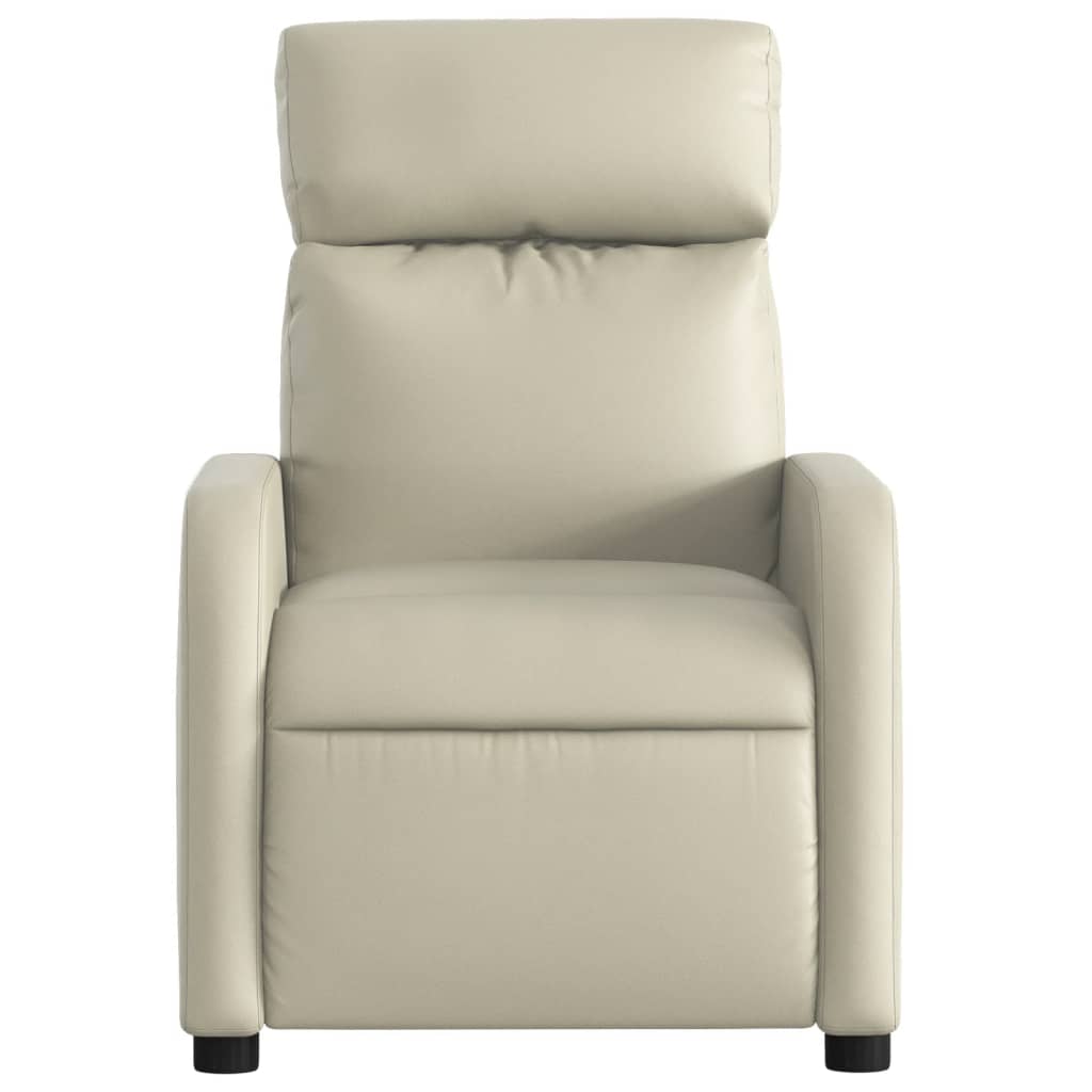 vidaXL Sillón reclinable de cuero sintético crema