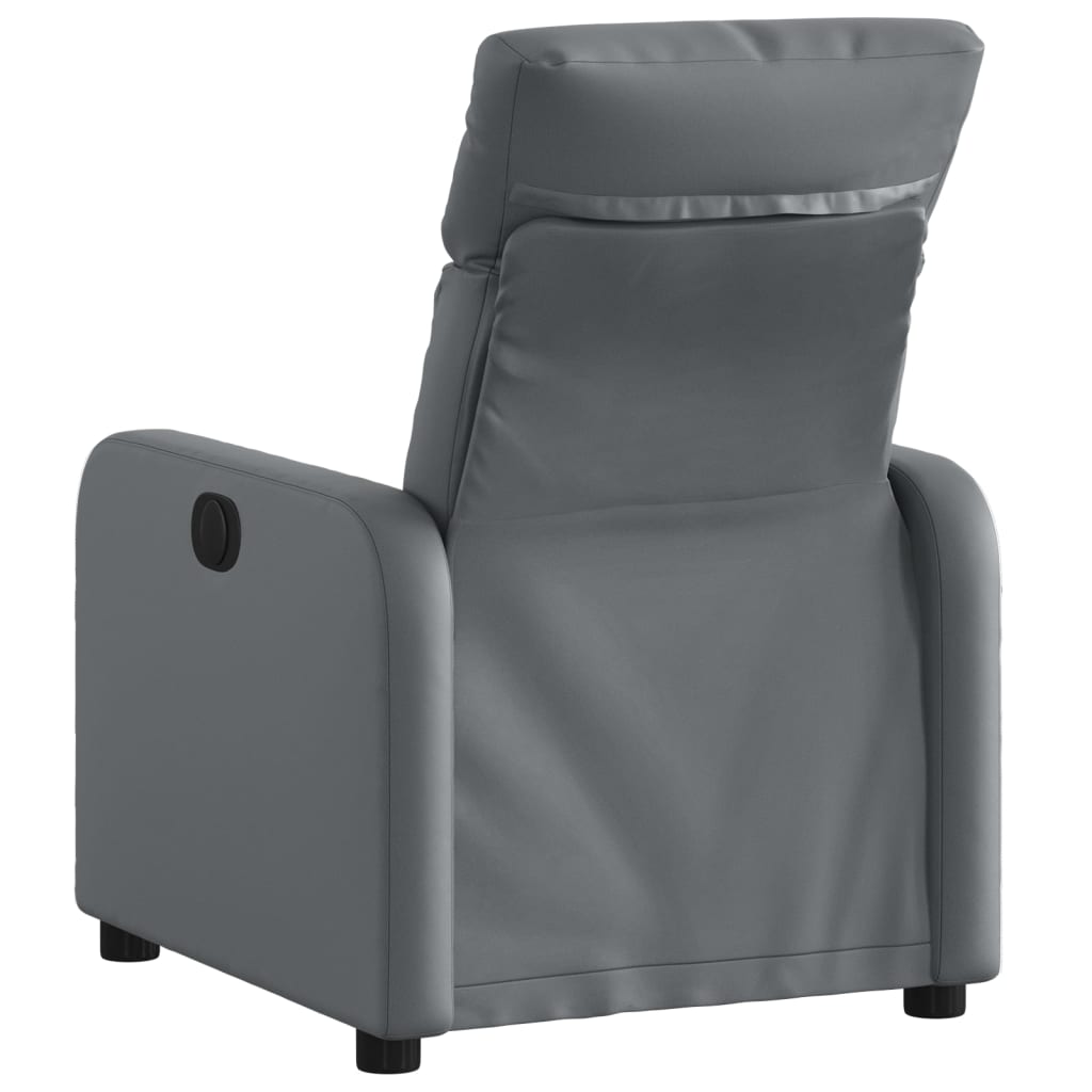 vidaXL Sillón reclinable de cuero sintético gris