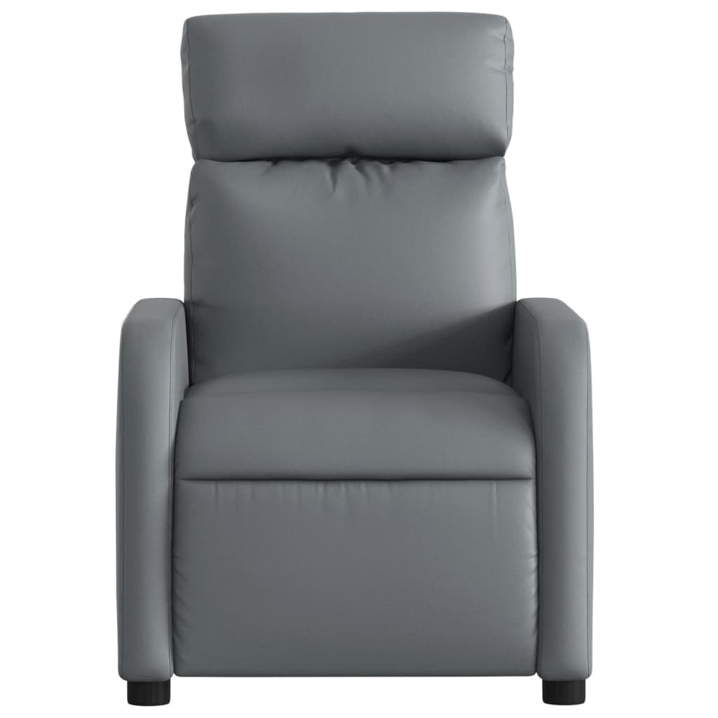 vidaXL Sillón reclinable de cuero sintético gris