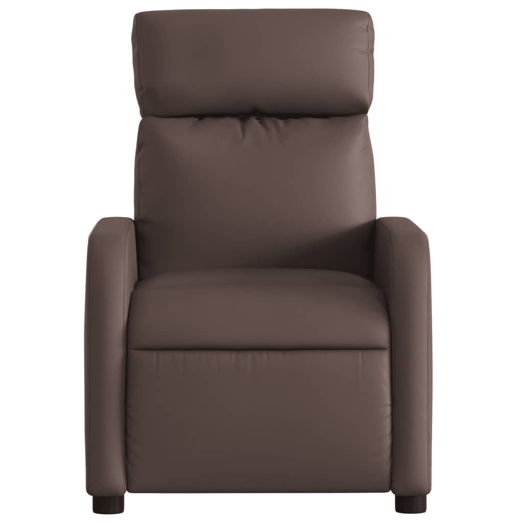 vidaXL Sillón de masaje reclinable cuero sintético marrón