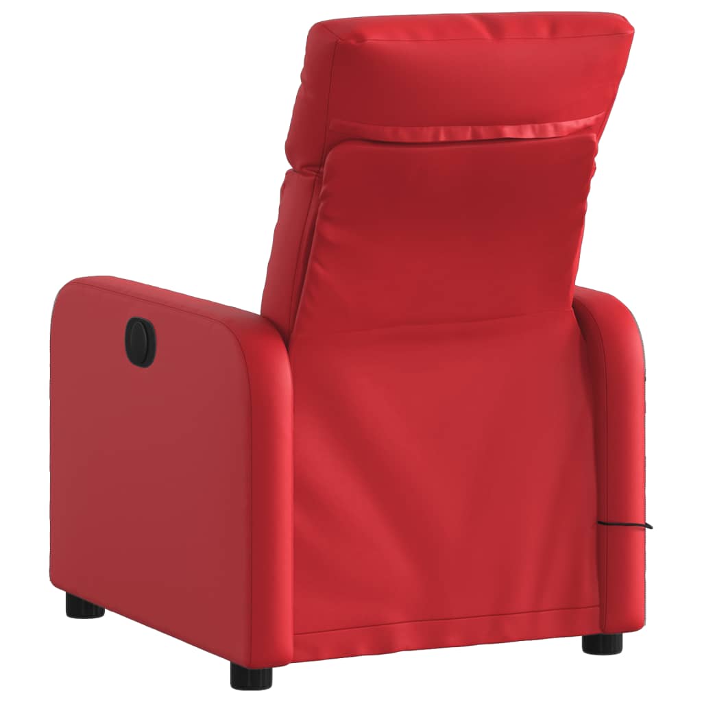 vidaXL Sillón de masaje reclinable cuero sintético rojo