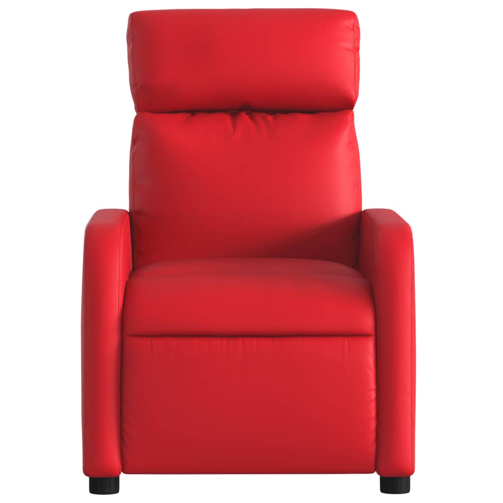 vidaXL Sillón de masaje reclinable cuero sintético rojo