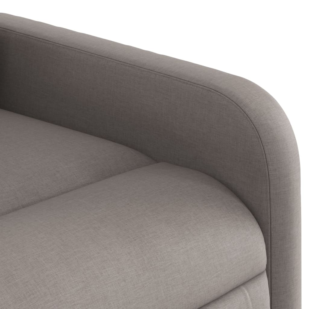 vidaXL Sillón de masaje reclinable de tela gris taupé