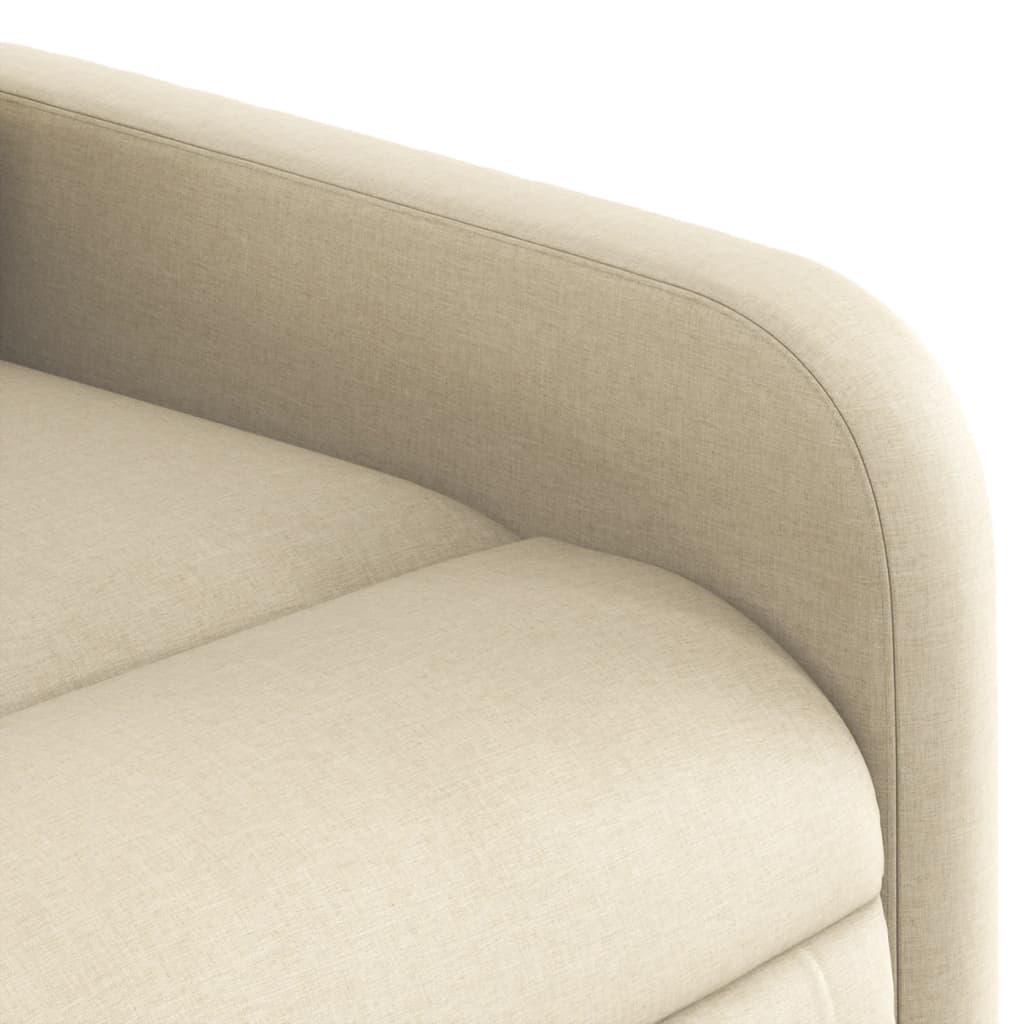 vidaXL Sillón de masaje reclinable de tela crema