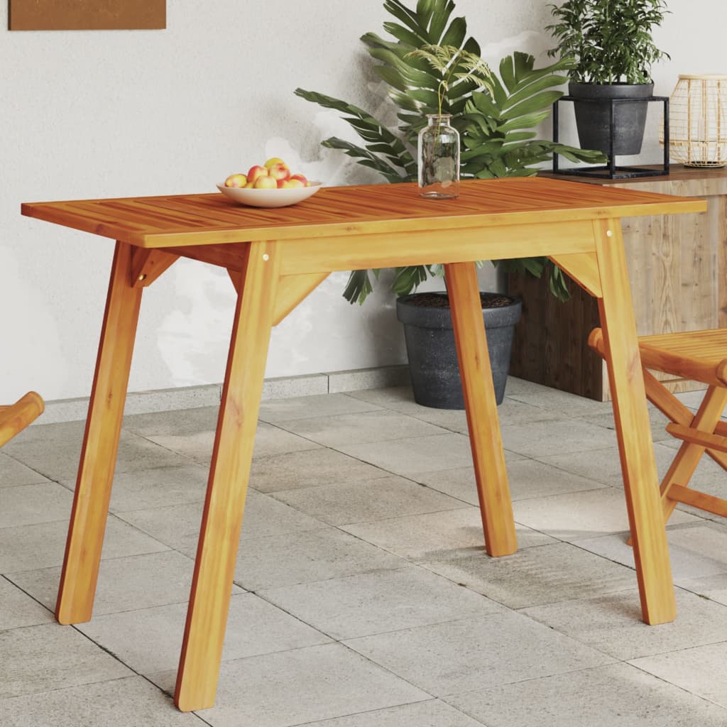 vidaXL Mesa de comedor de jardín madera maciza de acacia 110x56x75 cm