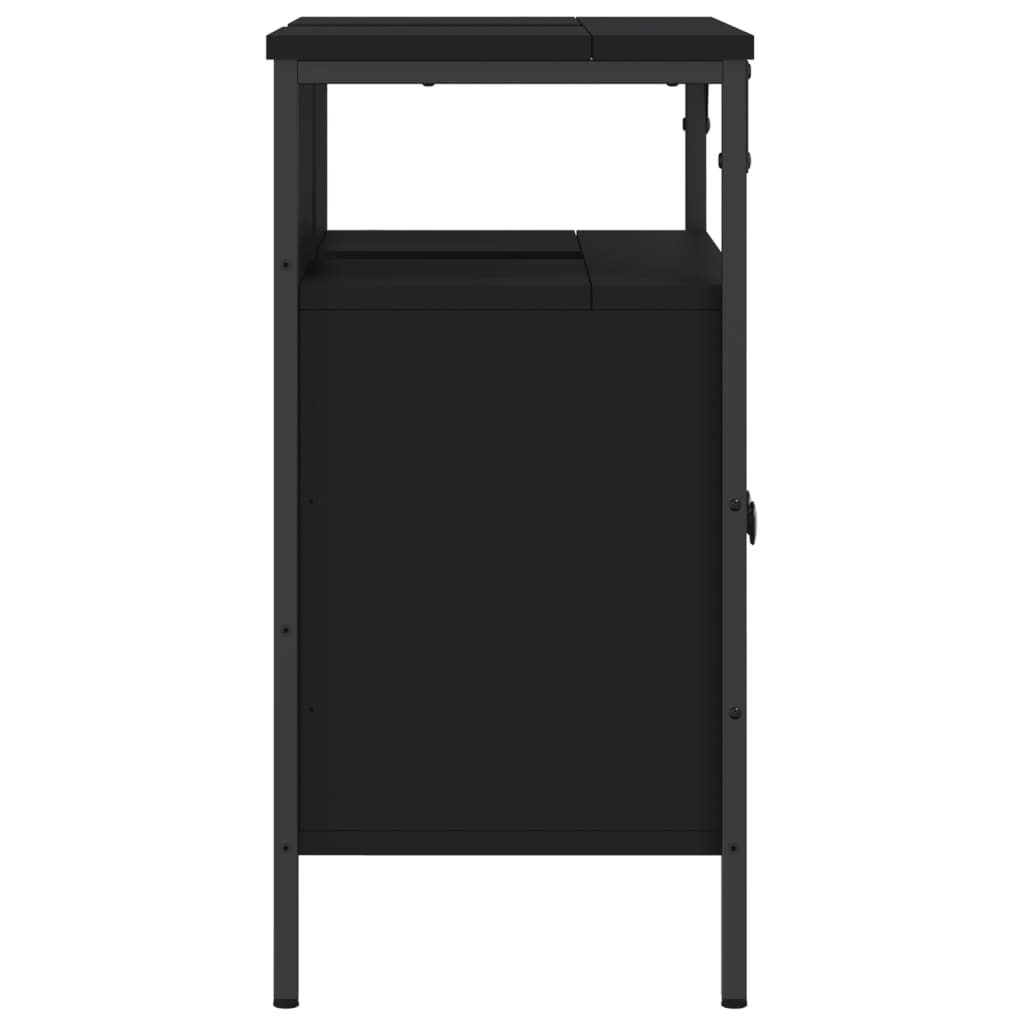 vidaXL Armario para lavabo de baño madera ingeniería negro 60x30x60 cm