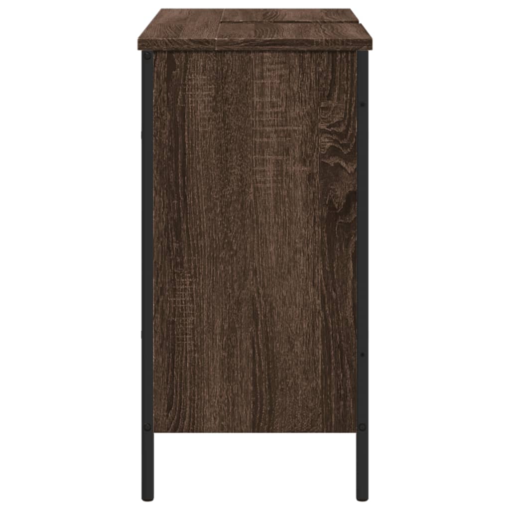 vidaXL Armario lavabo baño madera ingeniería roble marrón 80x30x60 cm