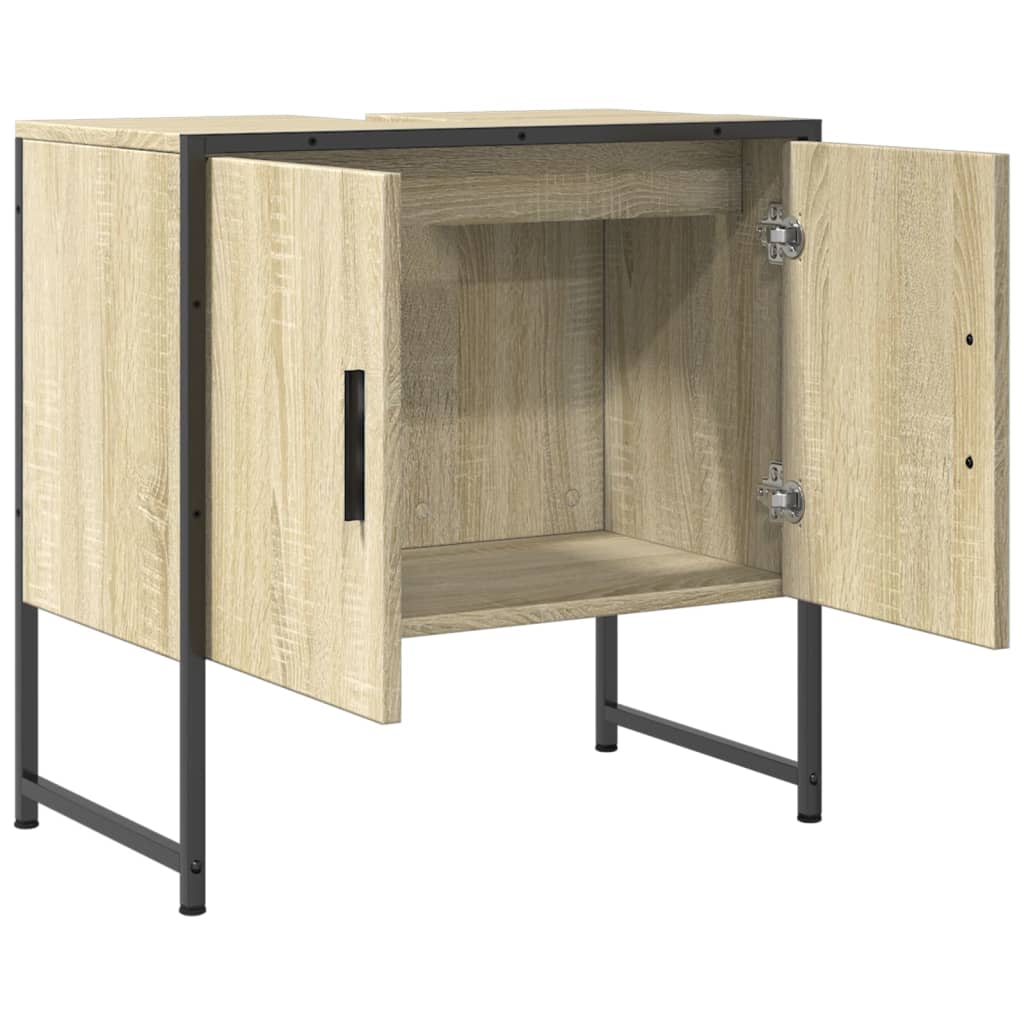 vidaXL Armario lavabo baño madera ingeniería roble Sonoma 60x33x60 cm