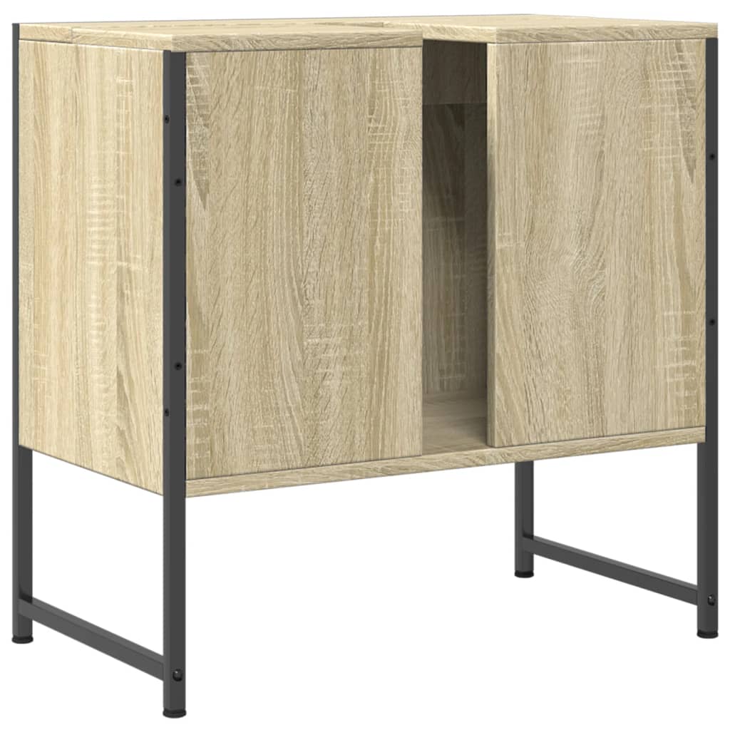 vidaXL Armario lavabo baño madera ingeniería roble Sonoma 60x33x60 cm