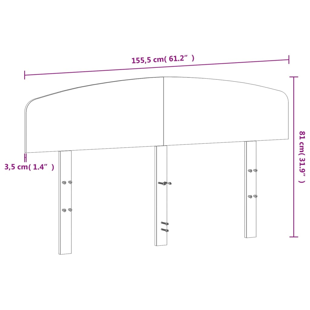 vidaXL Cabecero de cama madera maciza de pino blanco 150 cm