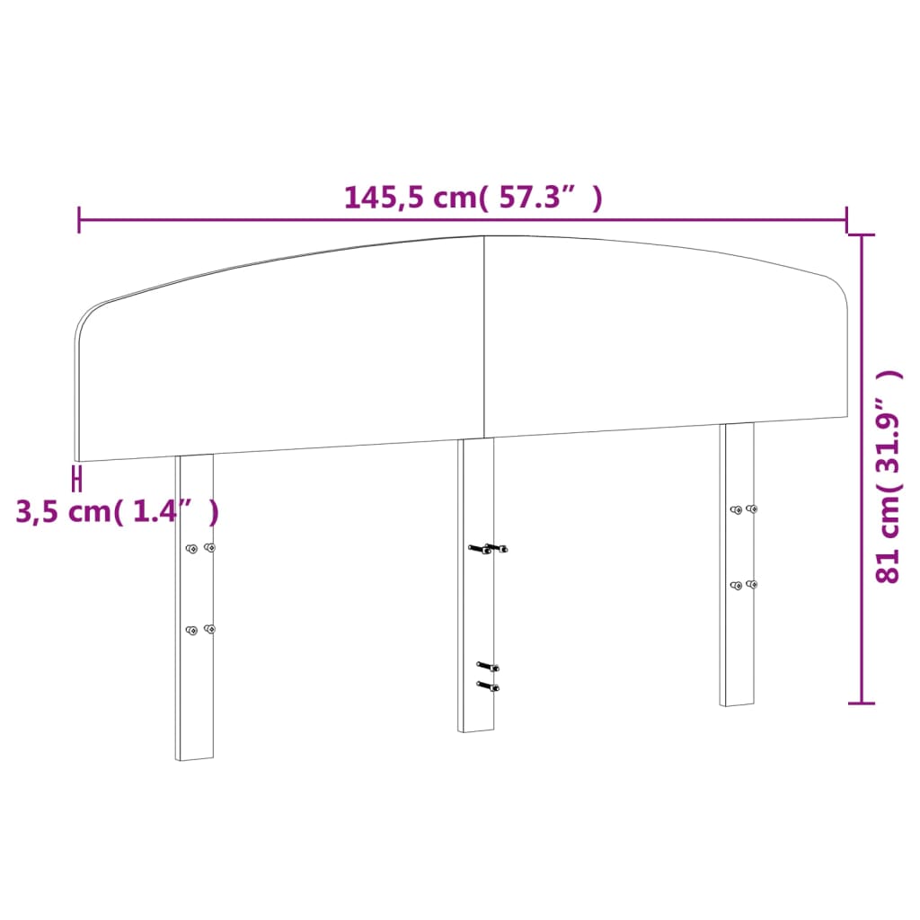 vidaXL Cabecero de cama madera maciza de pino blanco 140 cm