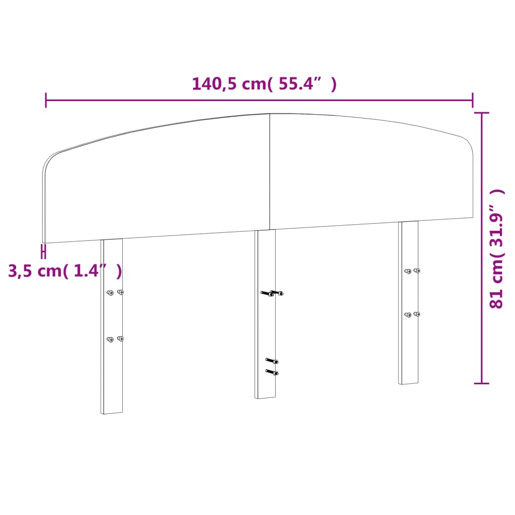 vidaXL Cabecero de madera maciza de pino 135 cm