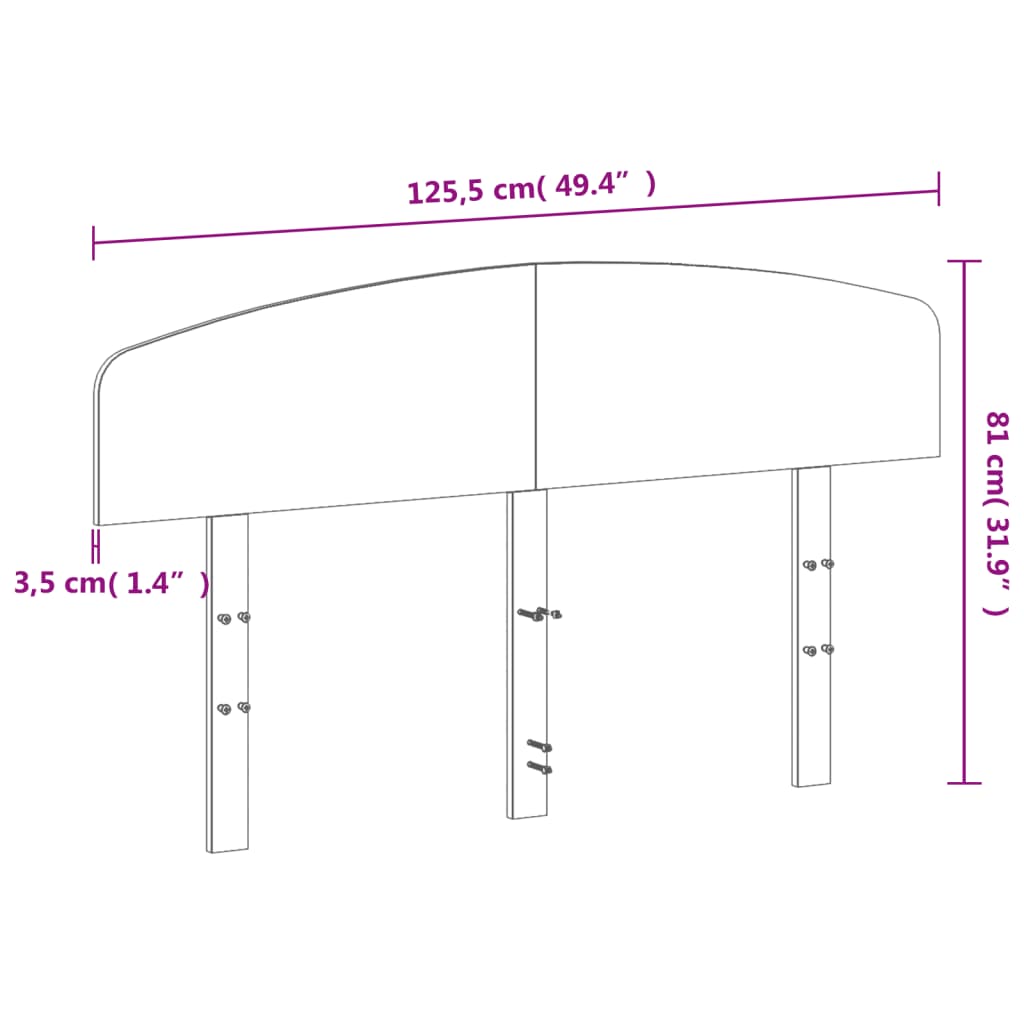 vidaXL Cabecero de madera maciza de pino 120 cm