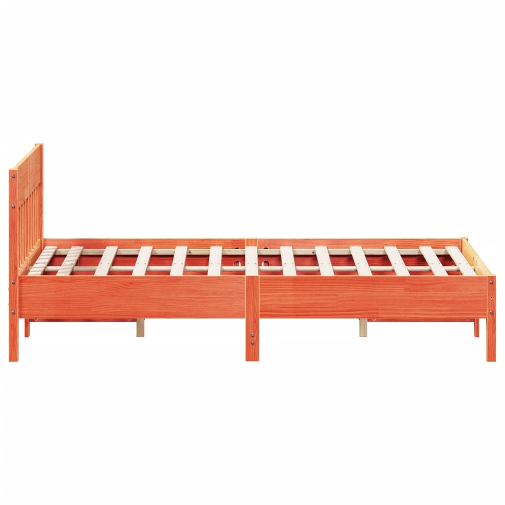 vidaXL Cama sin colchón madera maciza de pino marrón cera 120x200 cm