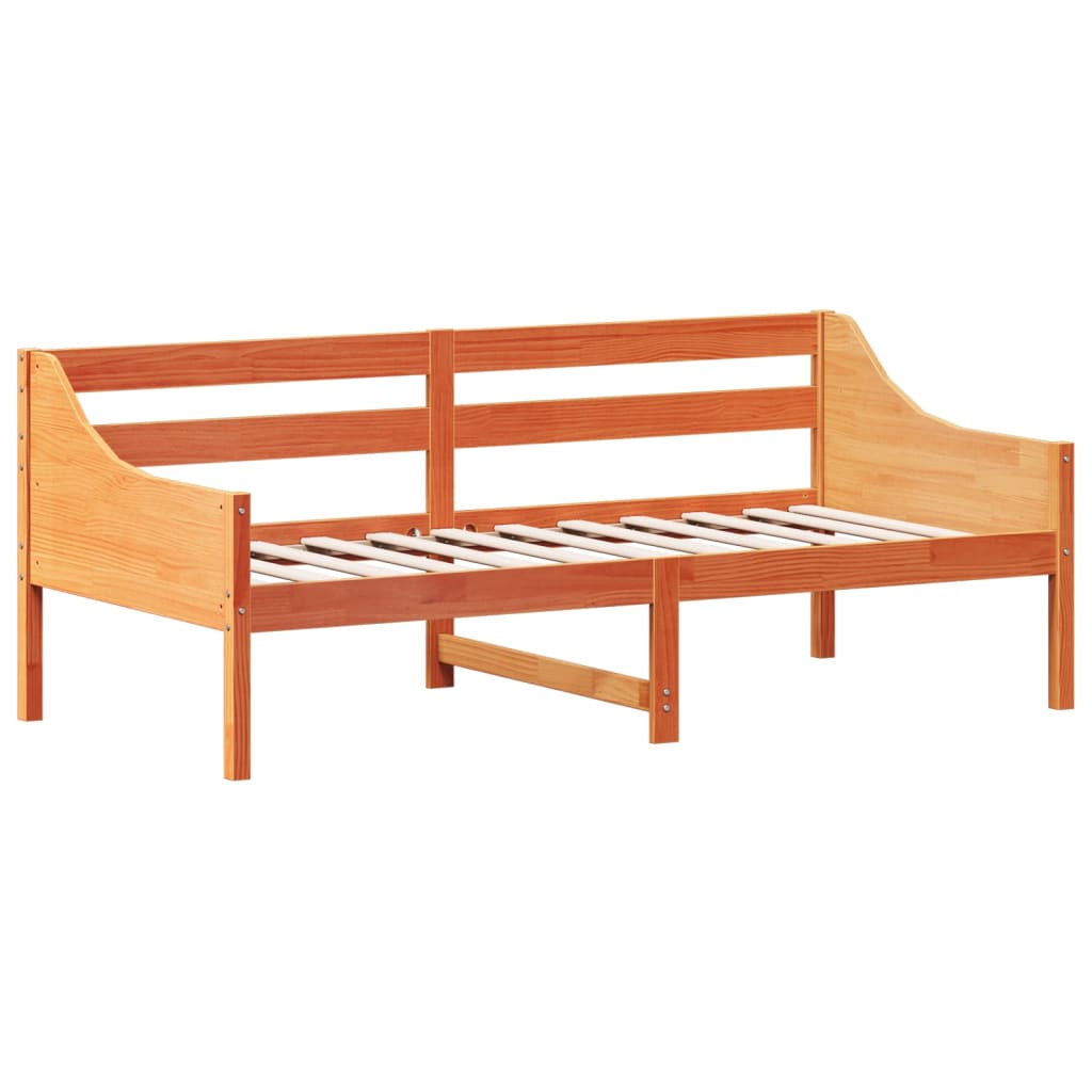 vidaXL Sofá cama sin colchón madera maciza pino marrón cera 90x190 cm