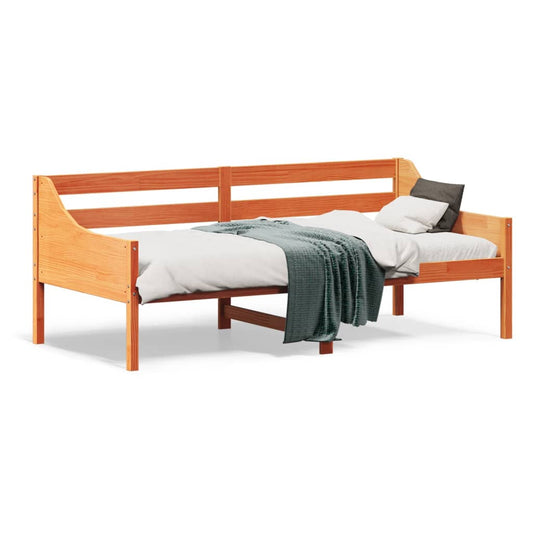 vidaXL Sofá cama sin colchón madera maciza pino marrón cera 90x190 cm