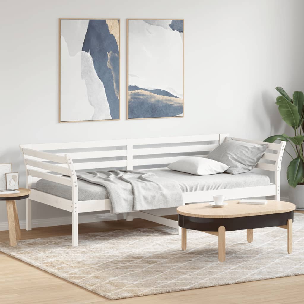 vidaXL Sofá cama sin colchón madera maciza de pino blanco 80x200 cm