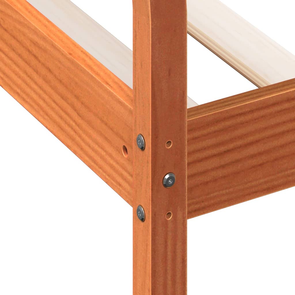 vidaXL Sofá cama sin colchón madera maciza pino marrón cera 90x200 cm