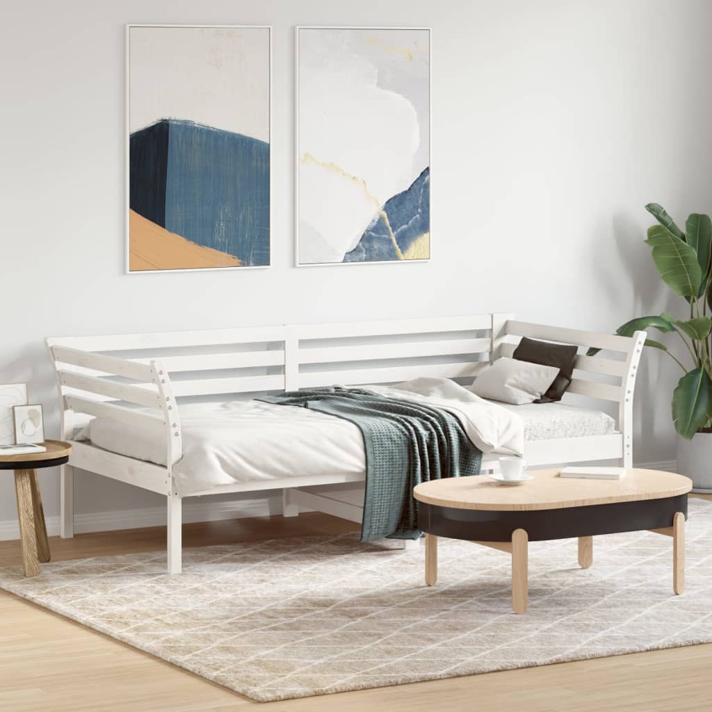 vidaXL Sofá cama sin colchón madera maciza de pino blanco 90x190 cm