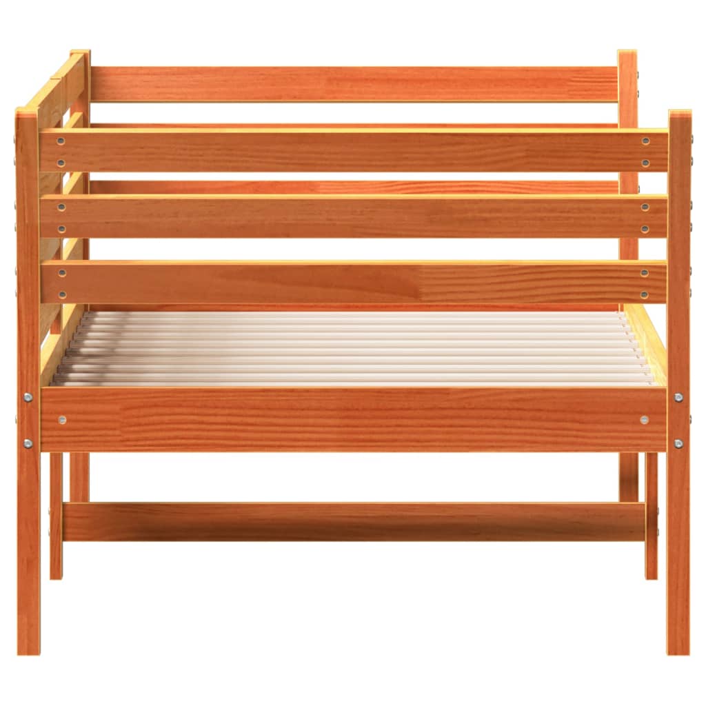 vidaXL Sofá cama sin colchón madera maciza pino marrón cera 90x190 cm