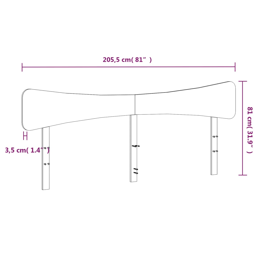 vidaXL Cabecero de cama madera maciza de pino marrón cera 200 cm