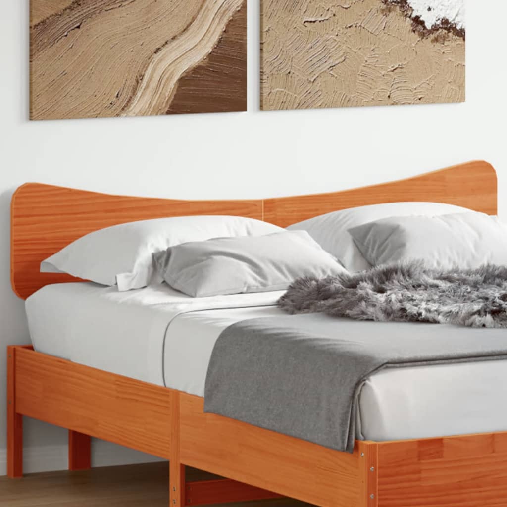 vidaXL Cabecero de cama madera maciza de pino marrón cera 160 cm