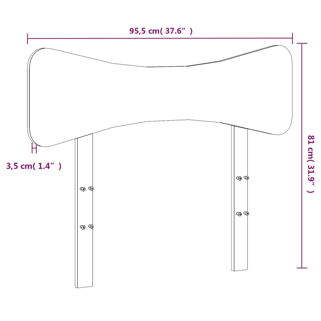 vidaXL Cabecero de cama madera maciza de pino marrón cera 90 cm