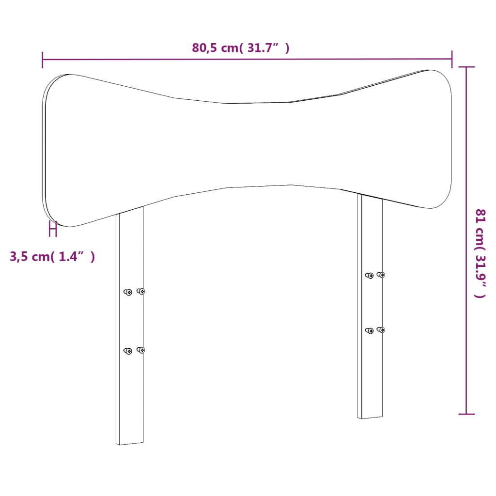 vidaXL Cabecero de cama madera maciza de pino blanco 75 cm